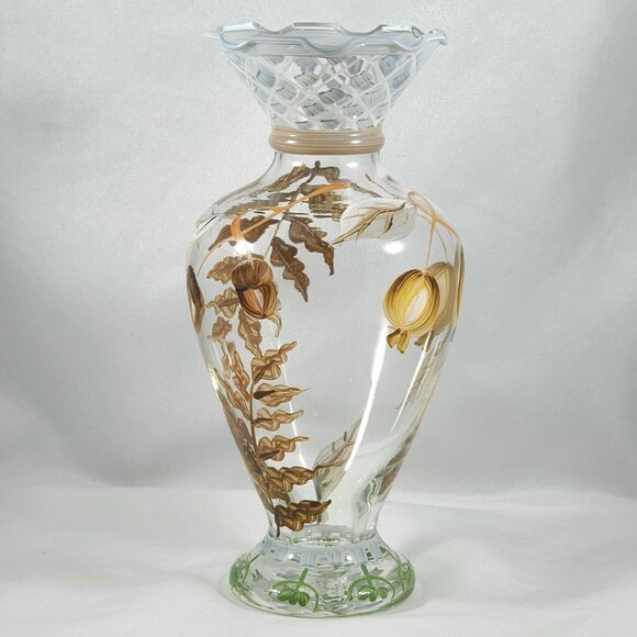 Small Vintage Hand Painted Vase by Tracy Porter in Autumn Fruit and Leaf Design - Picture 4 of 11